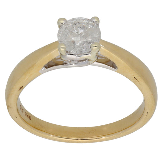 9ct Gold 0.66ct Diamond Solitaire Ring Size M