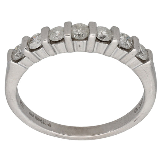 18ct White Gold 0.50ct Diamond Half Eternity Ring Size M