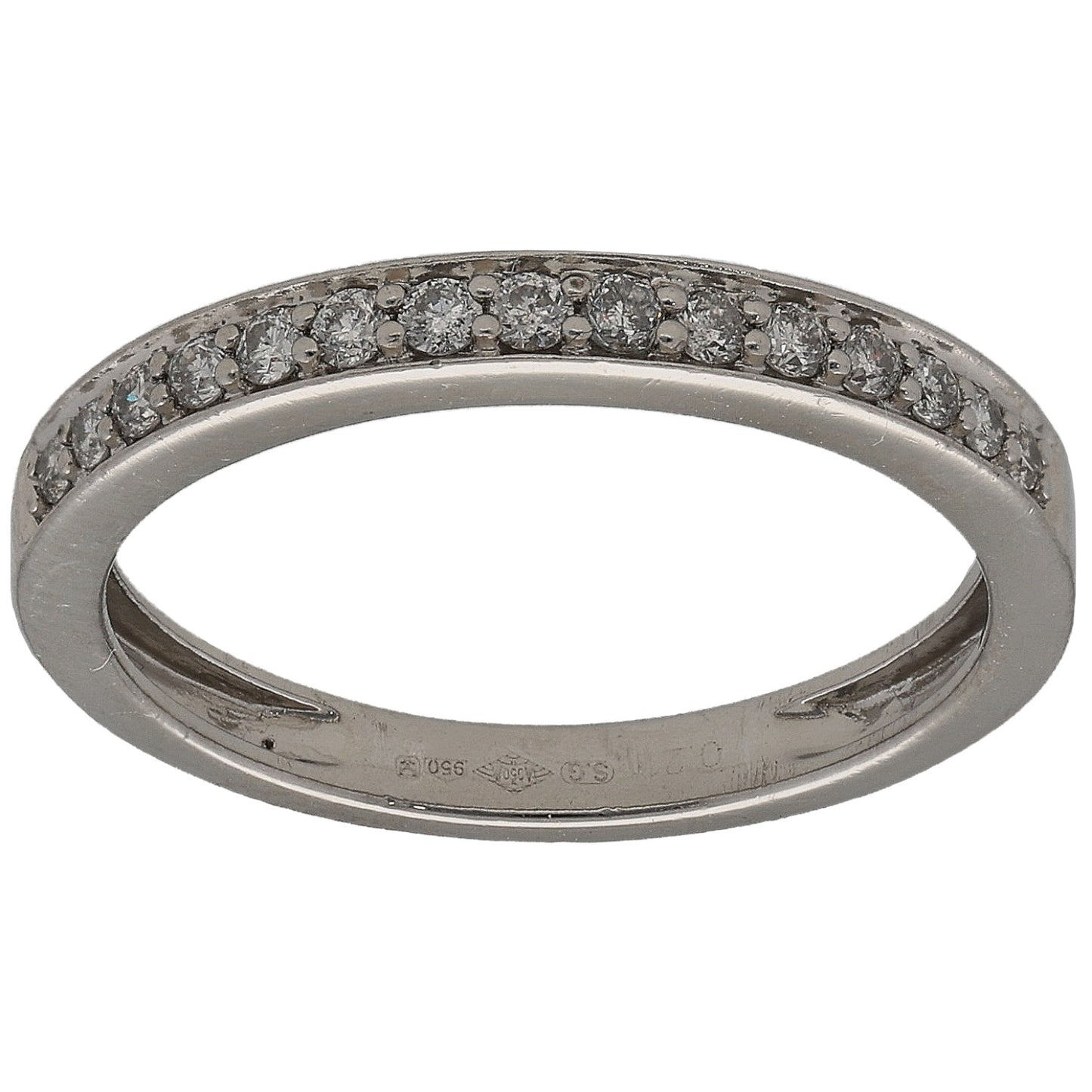 Platinum 0.30ct Diamond Half Eternity Ring Size M