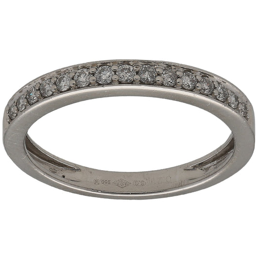 Platinum 0.30ct Diamond Half Eternity Ring Size M