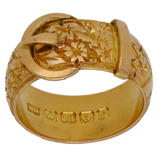 18ct Gold Buckle Ring Size K