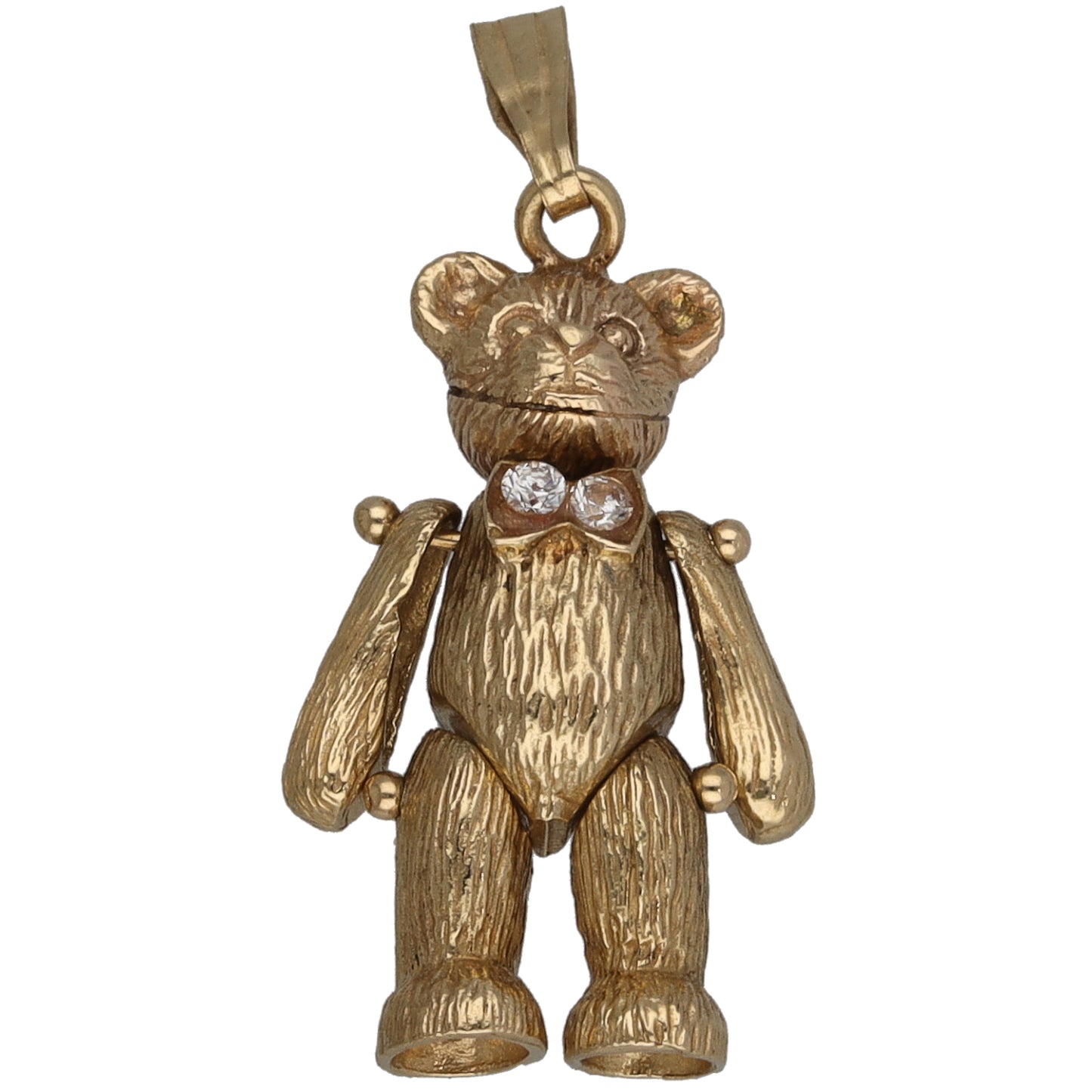 9ct Gold Cubic Zirconia Teddy Bear Pendant