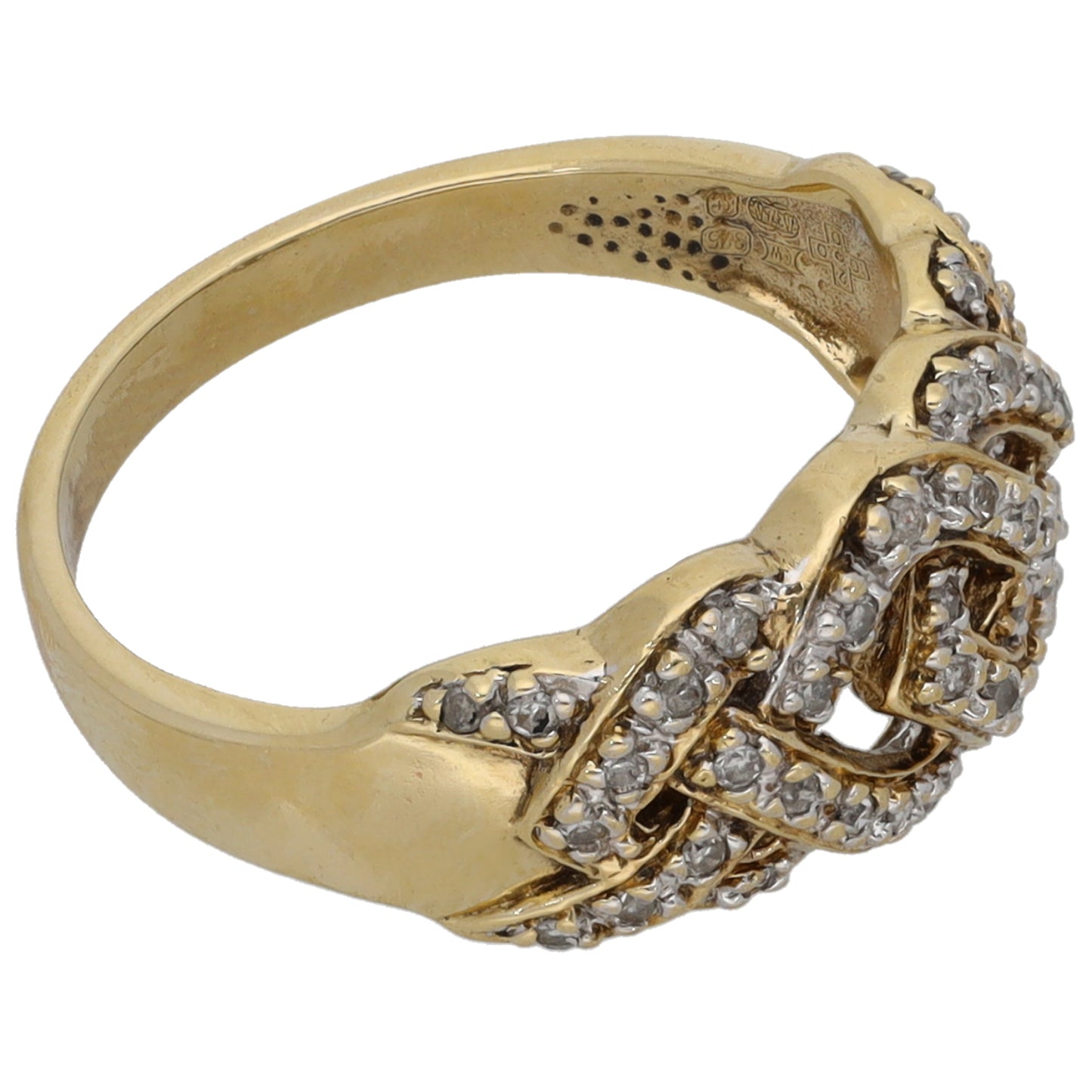 9ct Gold 0.44ct Diamond Dress/Cocktail Ring Size R