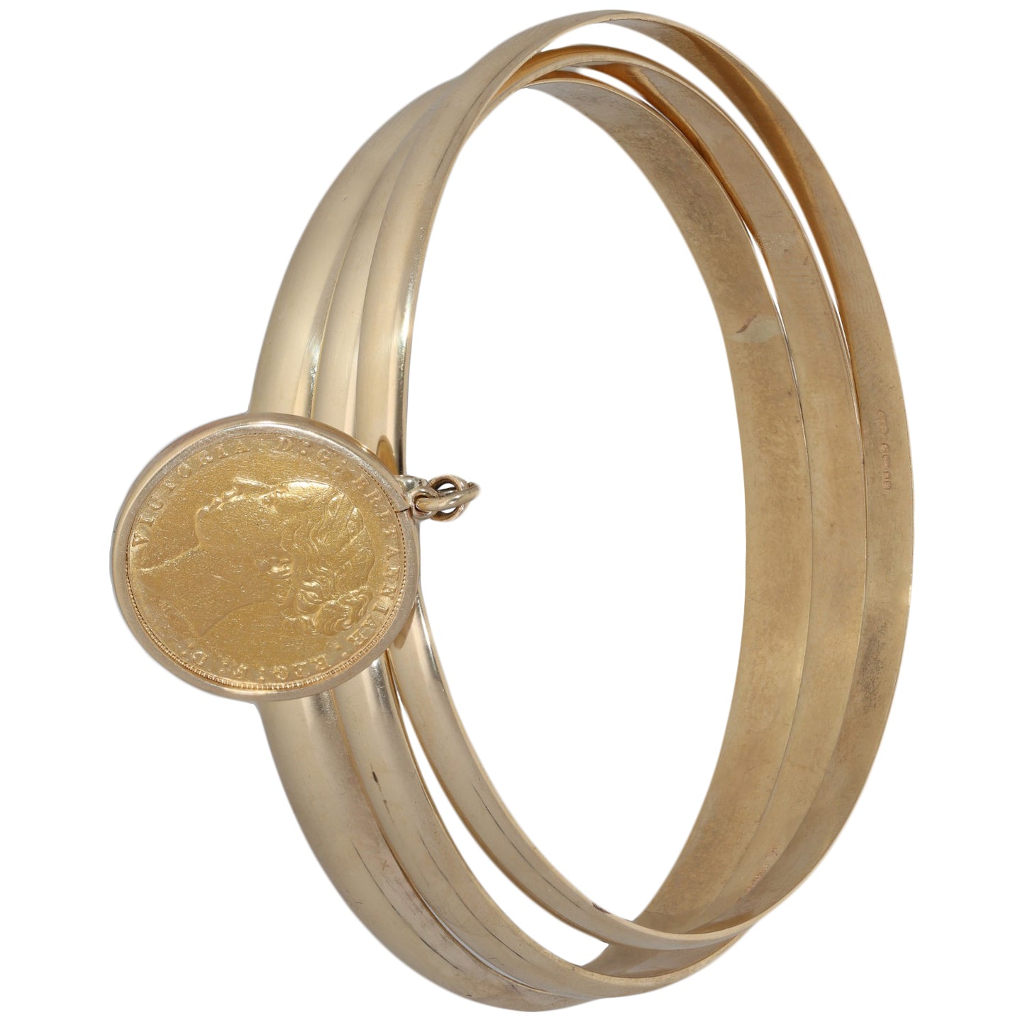 9ct Gold Full Sovereign Single Coin Bracelet
