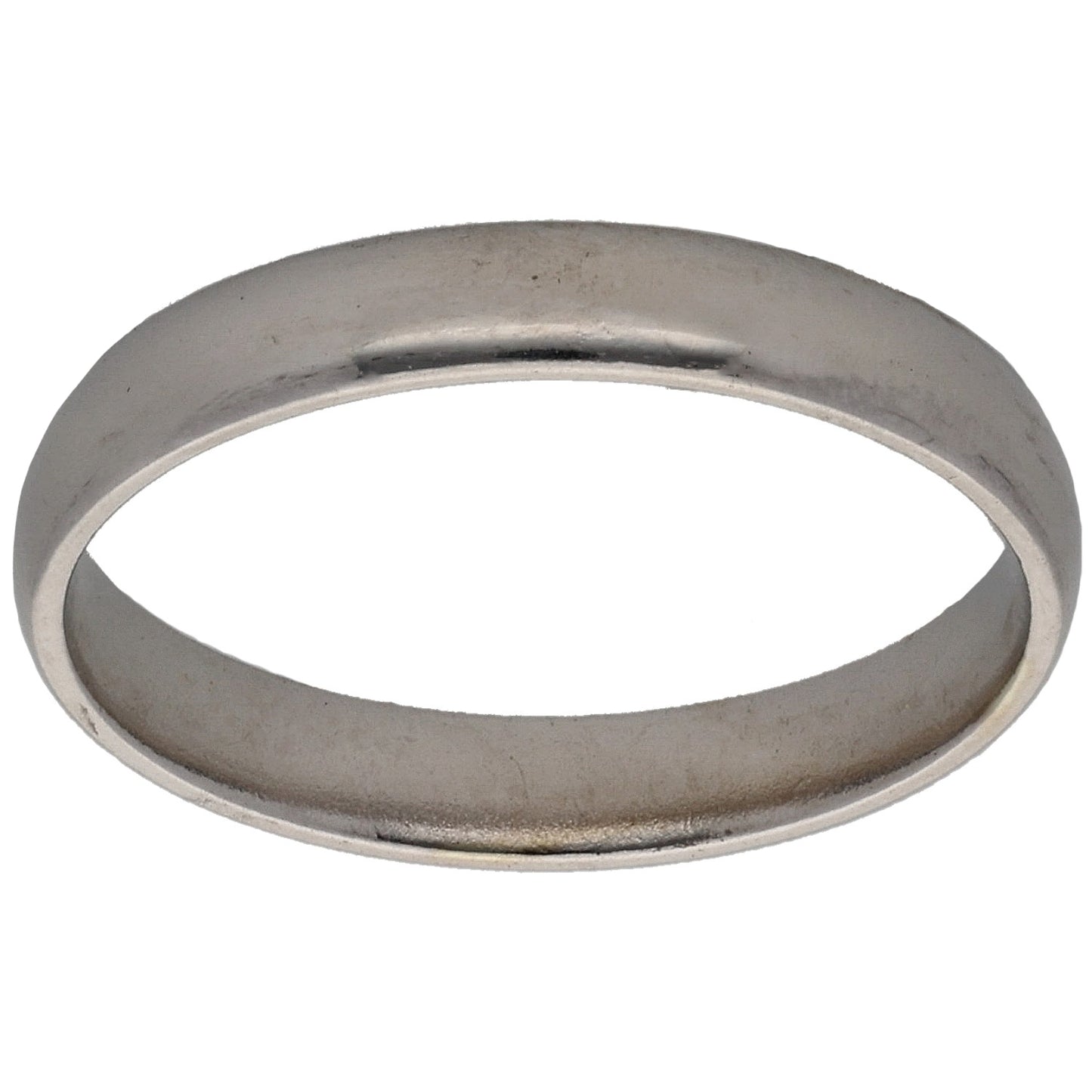 9ct White Gold Plain Wedding Ring Size K