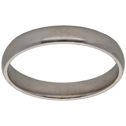 9ct White Gold Plain Wedding Ring Size K