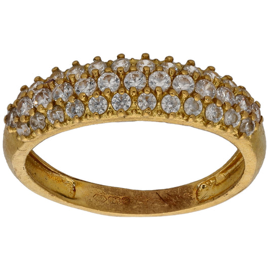 22ct Gold Cubic Zirconia Half Eternity Ring Size N