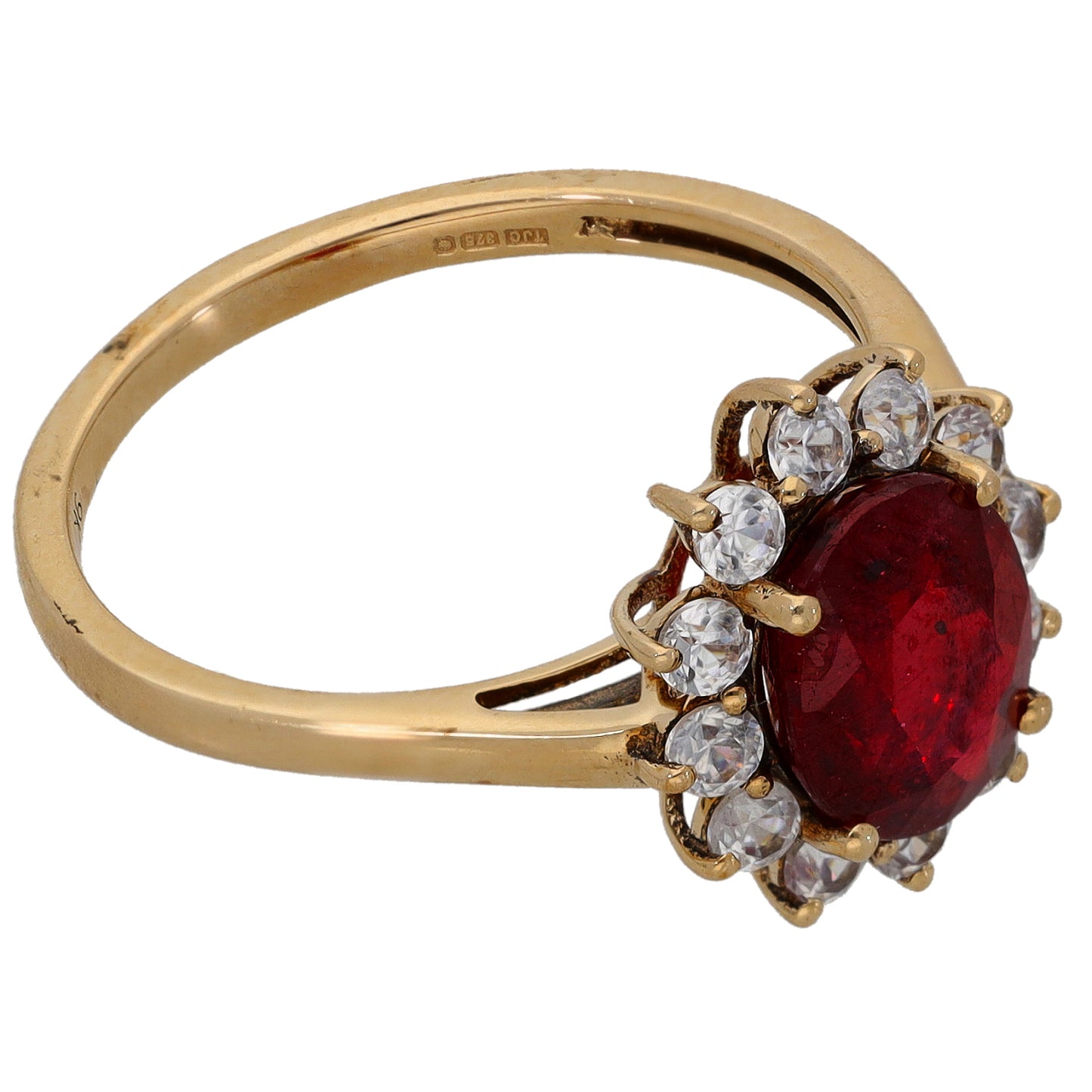 9ct Gold Ruby & Sapphire Dress/Cocktail Ring Size Q