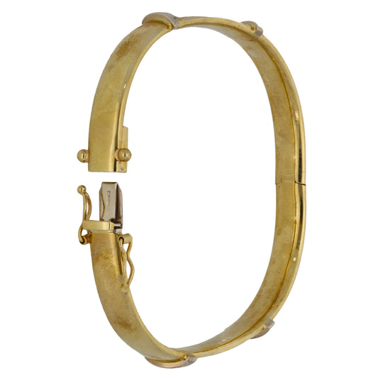 9ct Bicolour Gold Hinged/Clasp Bangle