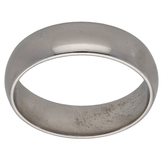 9ct White Gold Plain Wedding Ring Size S