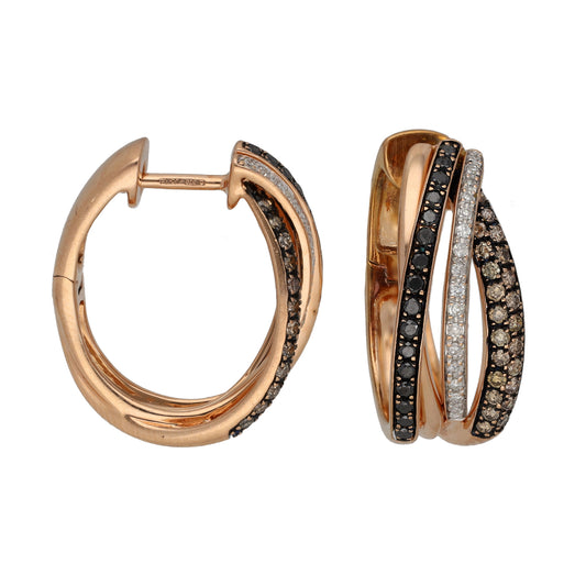 14ct Rose Gold 0.65ct Diamond Clip On Earrings