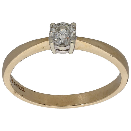 9ct Gold 0.25ct Diamond Solitaire Ring Size N