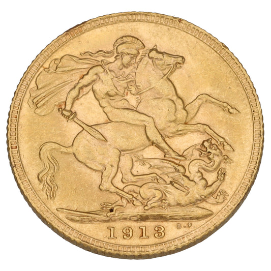 22ct Gold King George V Full Sovereign Coin 1913
