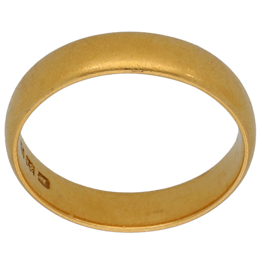 22ct Gold Plain Wedding Ring Size P