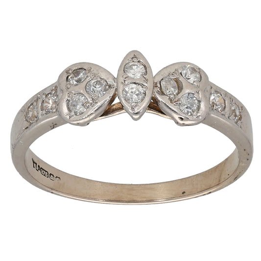 9ct Gold Cubic Zirconia Dress/Cocktail Ring Size N
