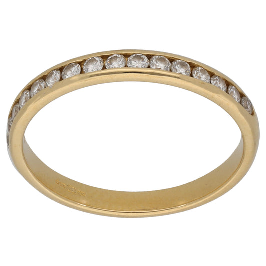 18ct Gold 0.32ct Diamond Half Eternity Ring Size L