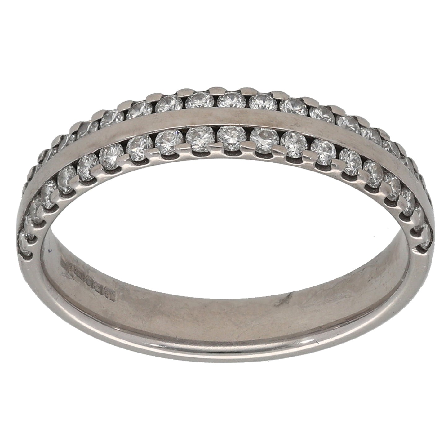18ct White Gold 0.40ct Diamond Half Eternity Ring Size M