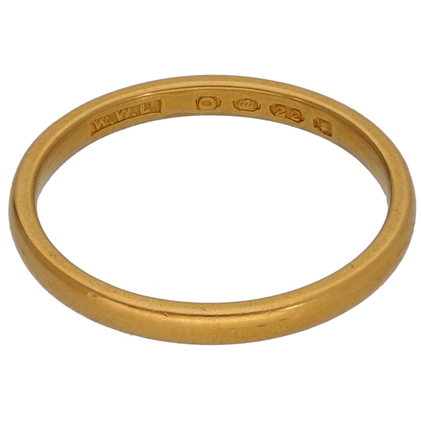 22ct Gold Plain Wedding Ring Size O