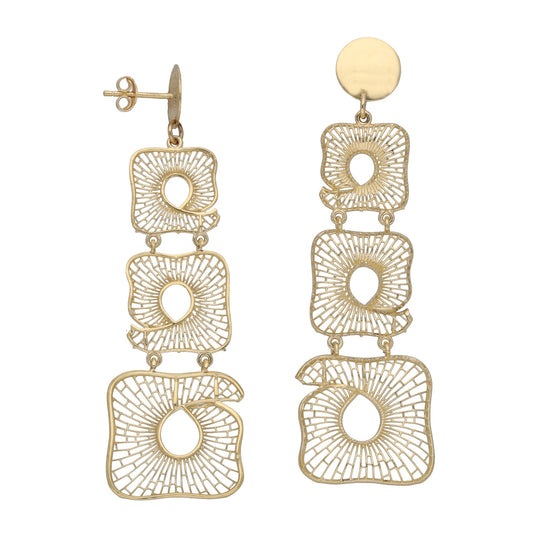 18ct Gold Large Drop/Dangle Earrings