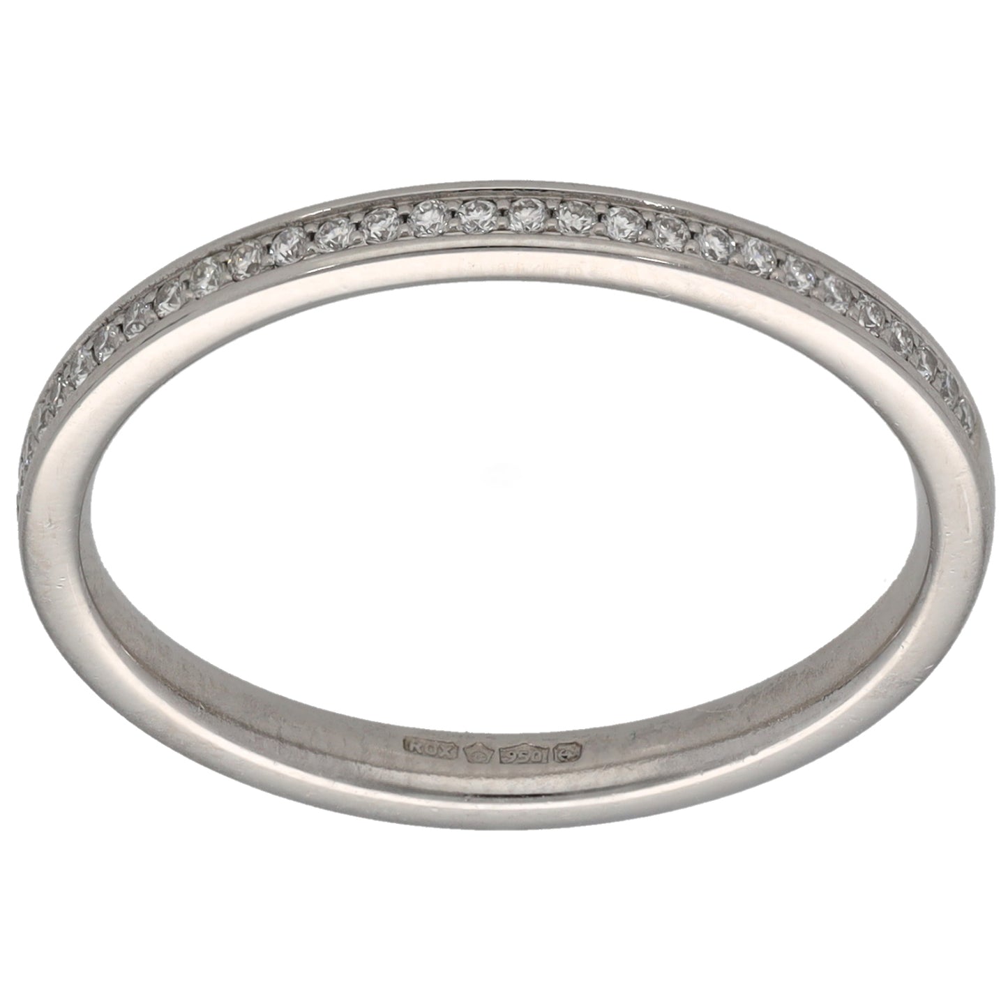 Platinum 0.15ct Diamond Half Eternity Ring Size Q