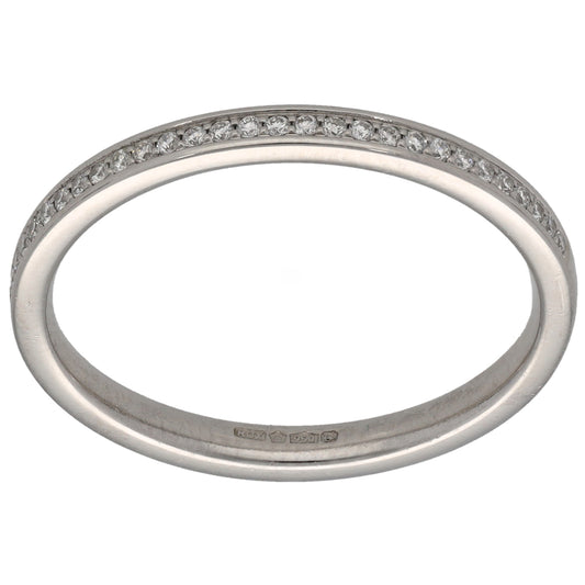 Platinum 0.15ct Diamond Half Eternity Ring Size Q