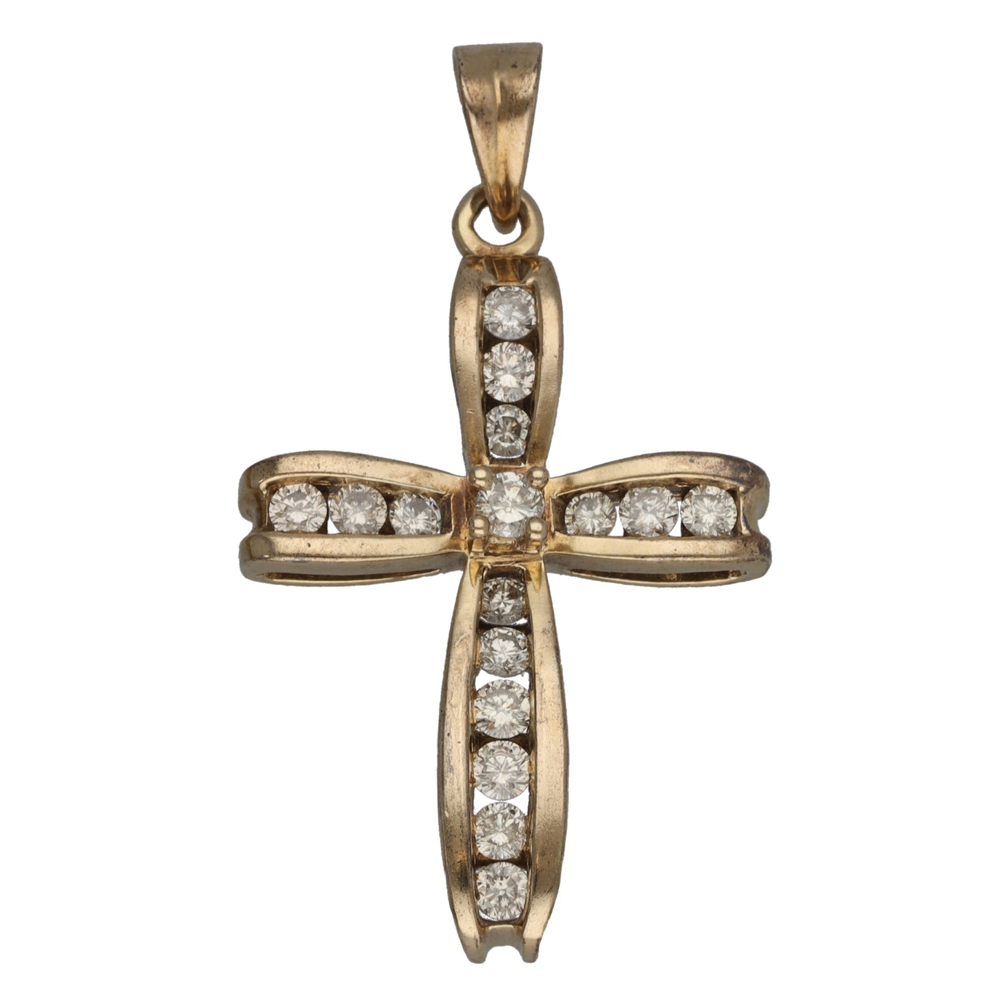 9ct Gold 1.00ct Diamond Cross Pendant