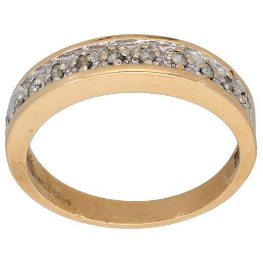 9ct Gold 0.055ct Diamond Half Eternity Ring Size L
