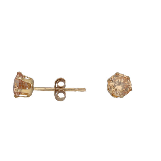 New 9ct Gold Cubic Zirconia Stud Earrings