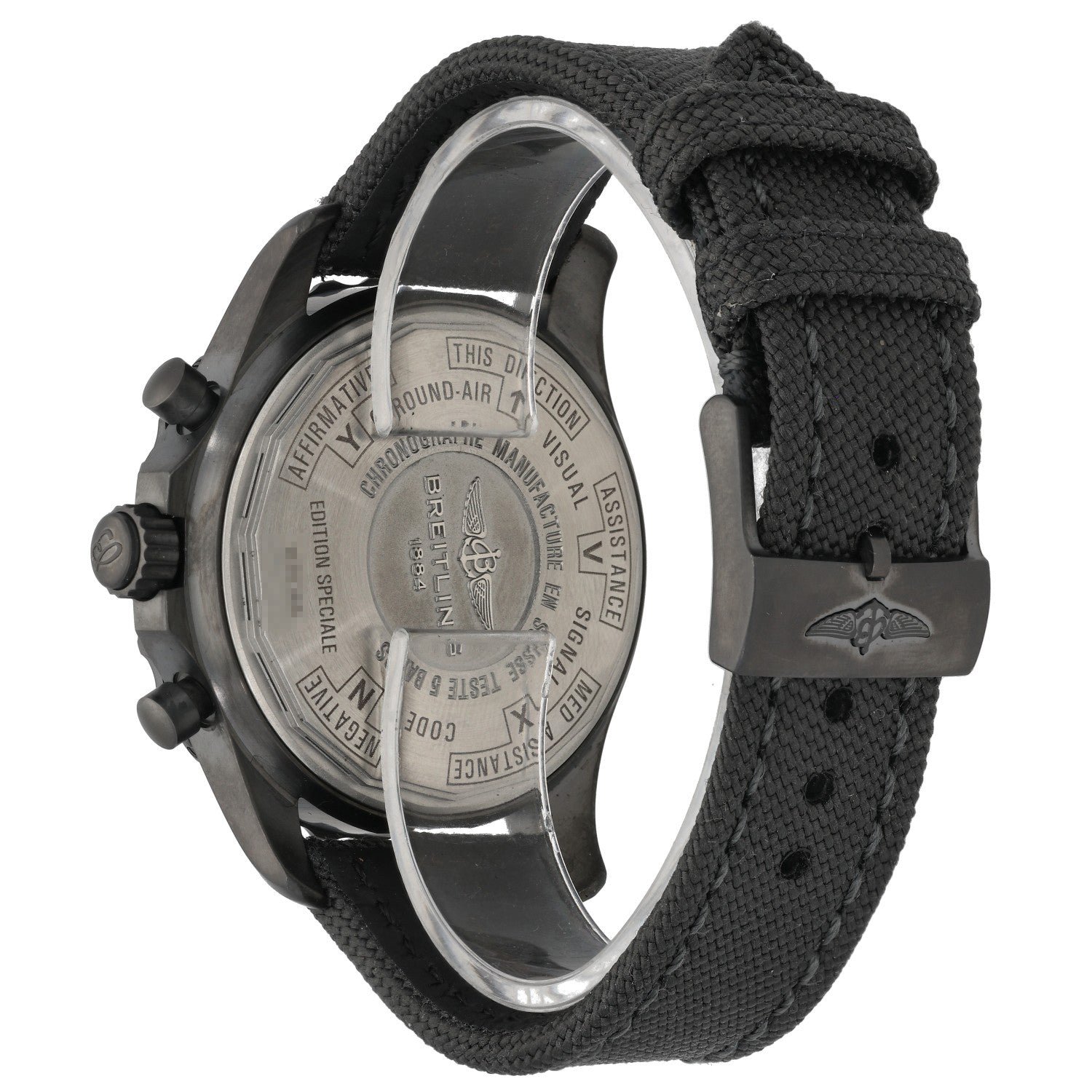 Breitling Chronospace M78366, Black Dial, DLC Stainless Steel, Rear Angle Image