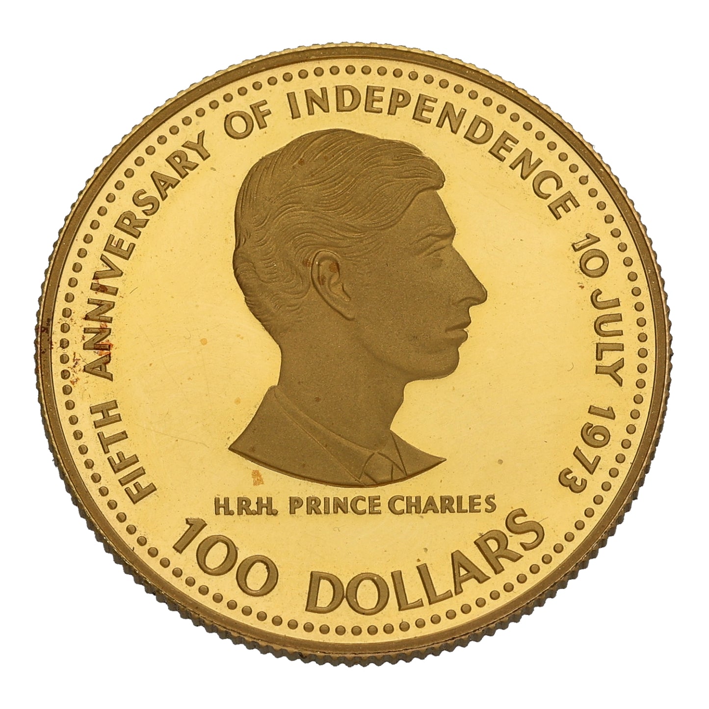 22ct Gold Commonwealth Of The Bahamas Anniversary Independence 100 Dollars Coin 1978