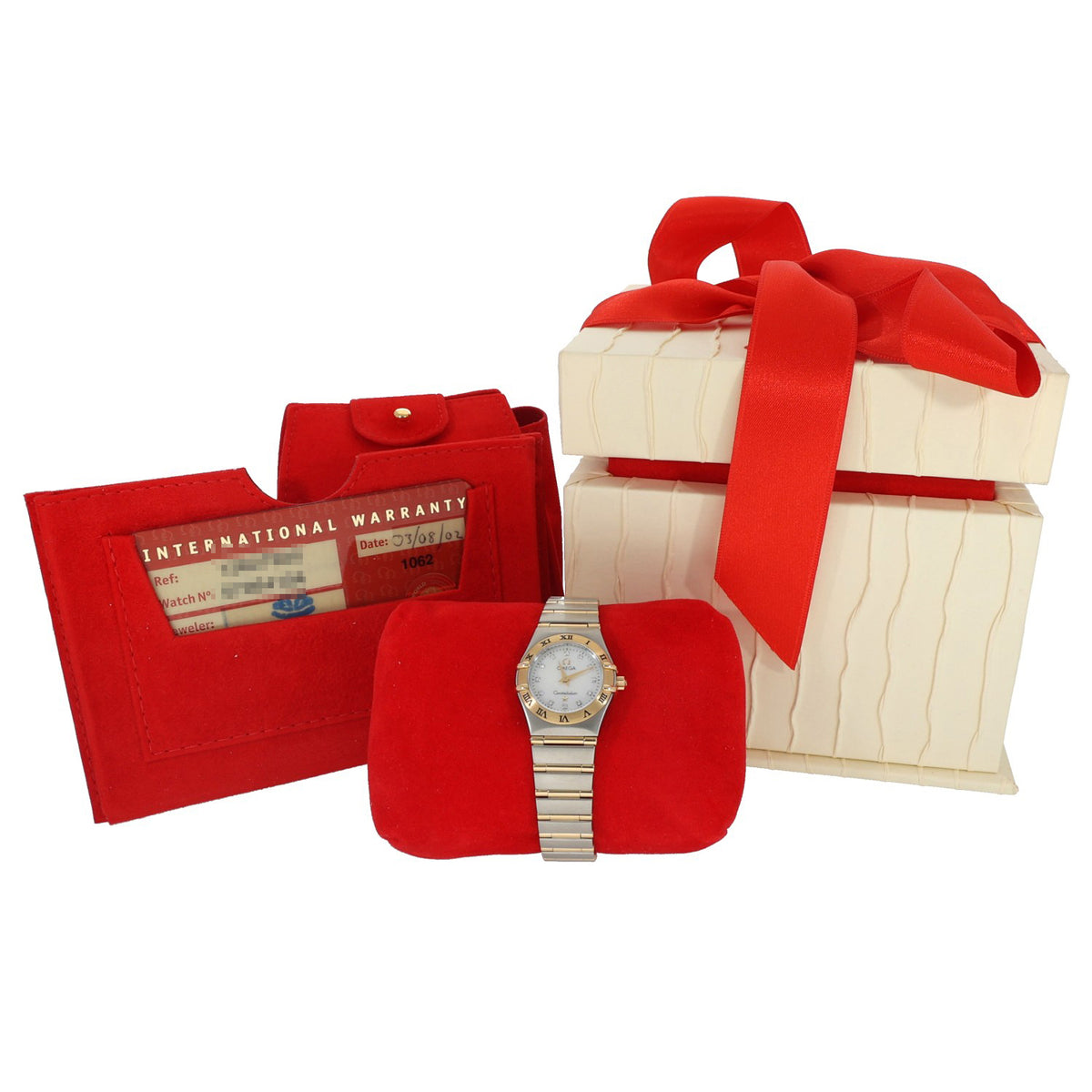 Omega Constellation 1262.75.00, with mother of pearl dial inside stainless steel and gold case and bracelet, box and cushion image