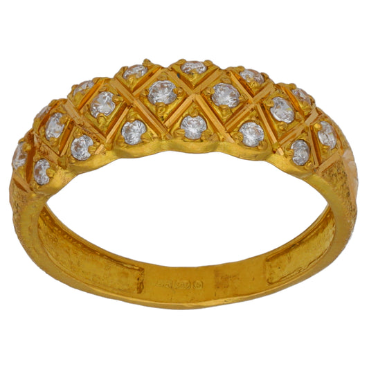 22ct Gold Cubic Zirconia Half Eternity Ring Size O