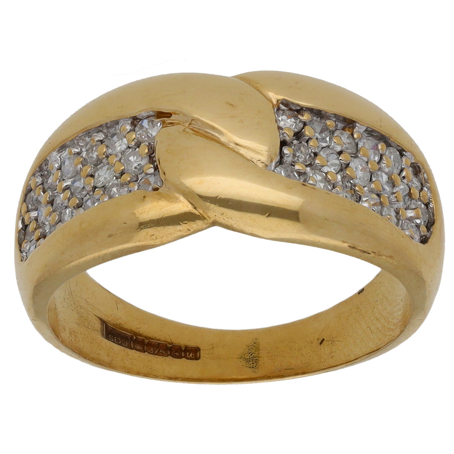 9ct Gold 0.36ct Diamond Alternative Ring Size L