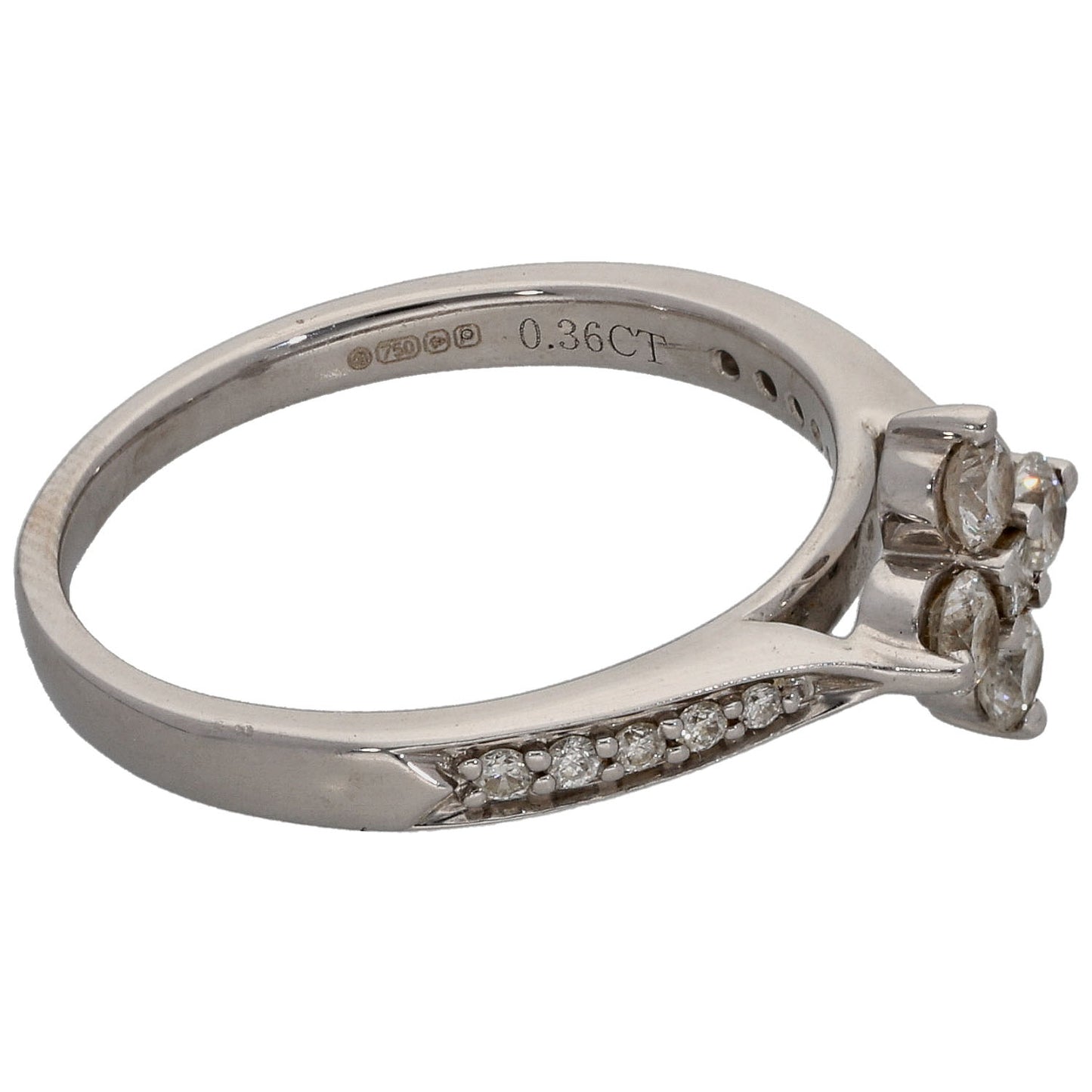 18ct White Gold 0.36ct Diamond Dress/Cocktail Ring Size K