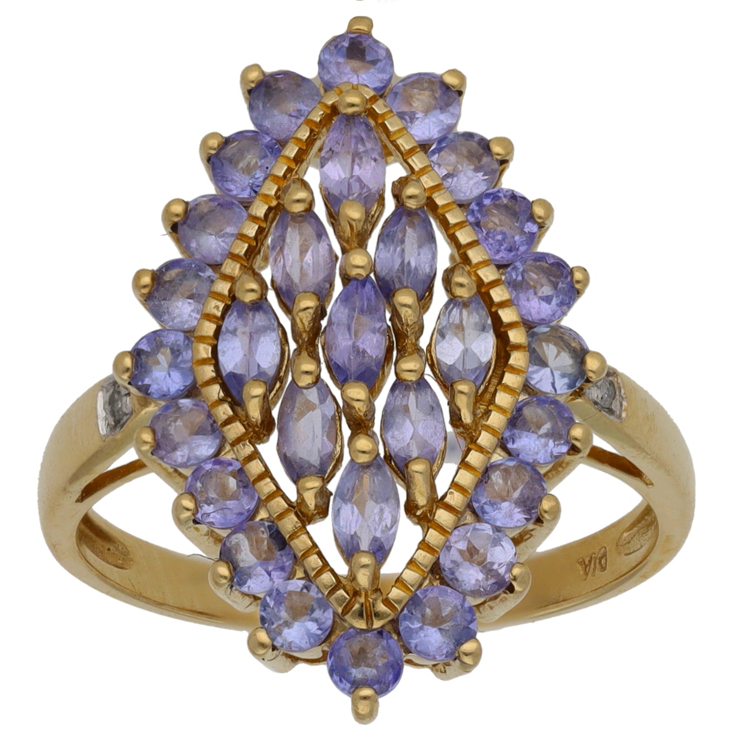 9ct Gold Tanzanite Dress/Cocktail Ring Size P