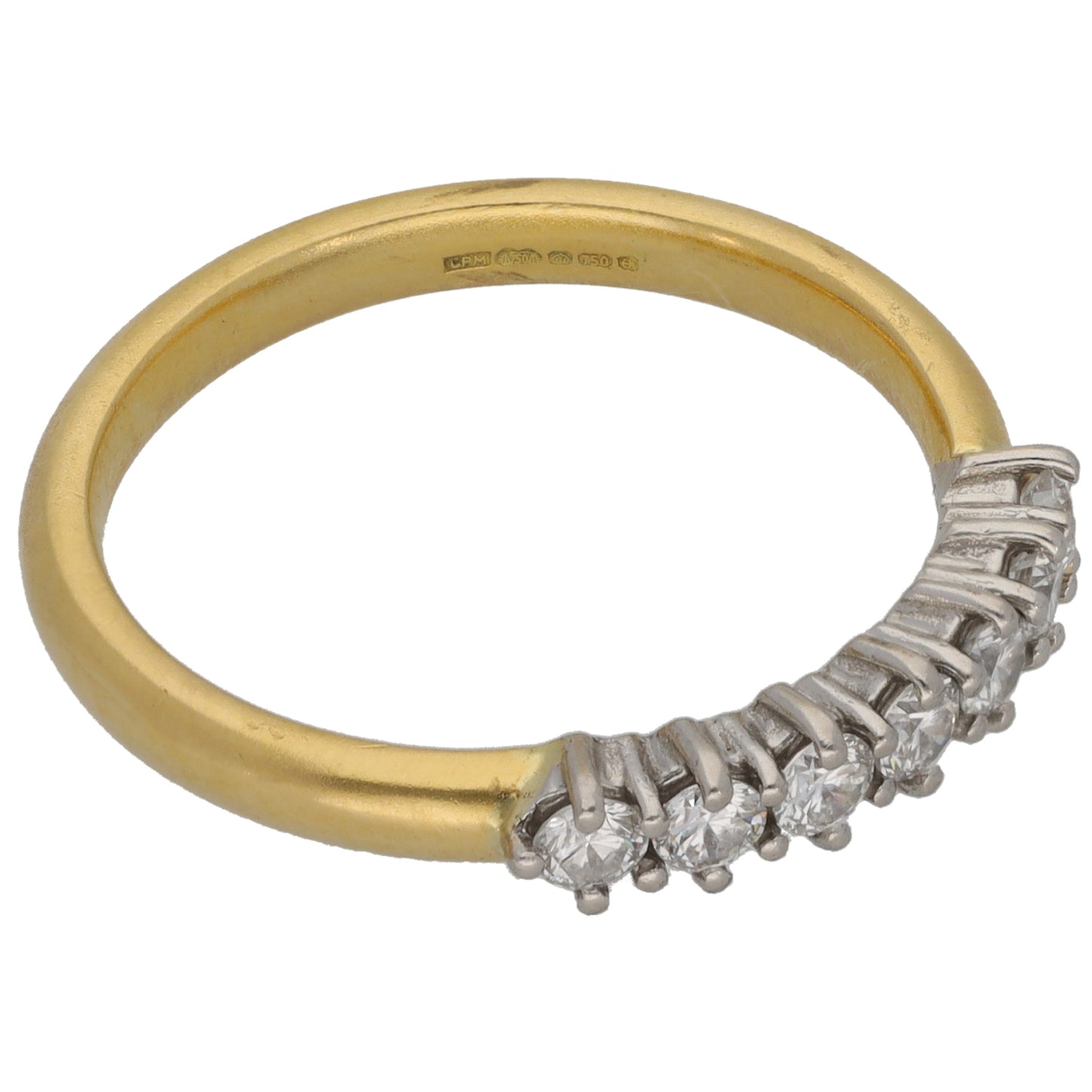 18ct Gold 0.56ct Diamond Half Eternity Ring Size Q