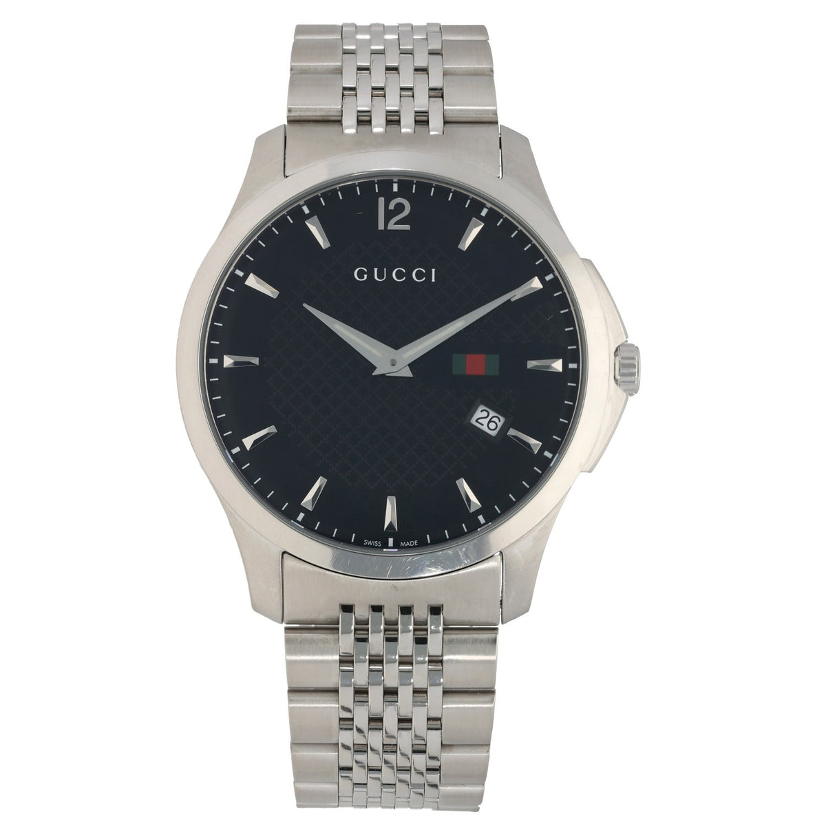 Gucci G-Timeless 126.3, black dial with small Gucci colour logo
