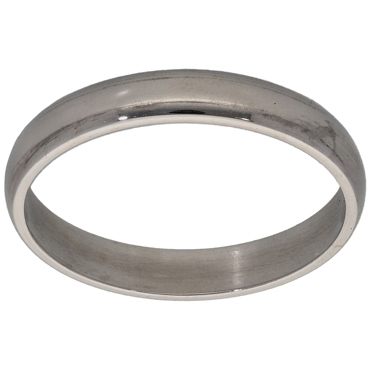 18ct White Gold Plain Wedding Ring Size N