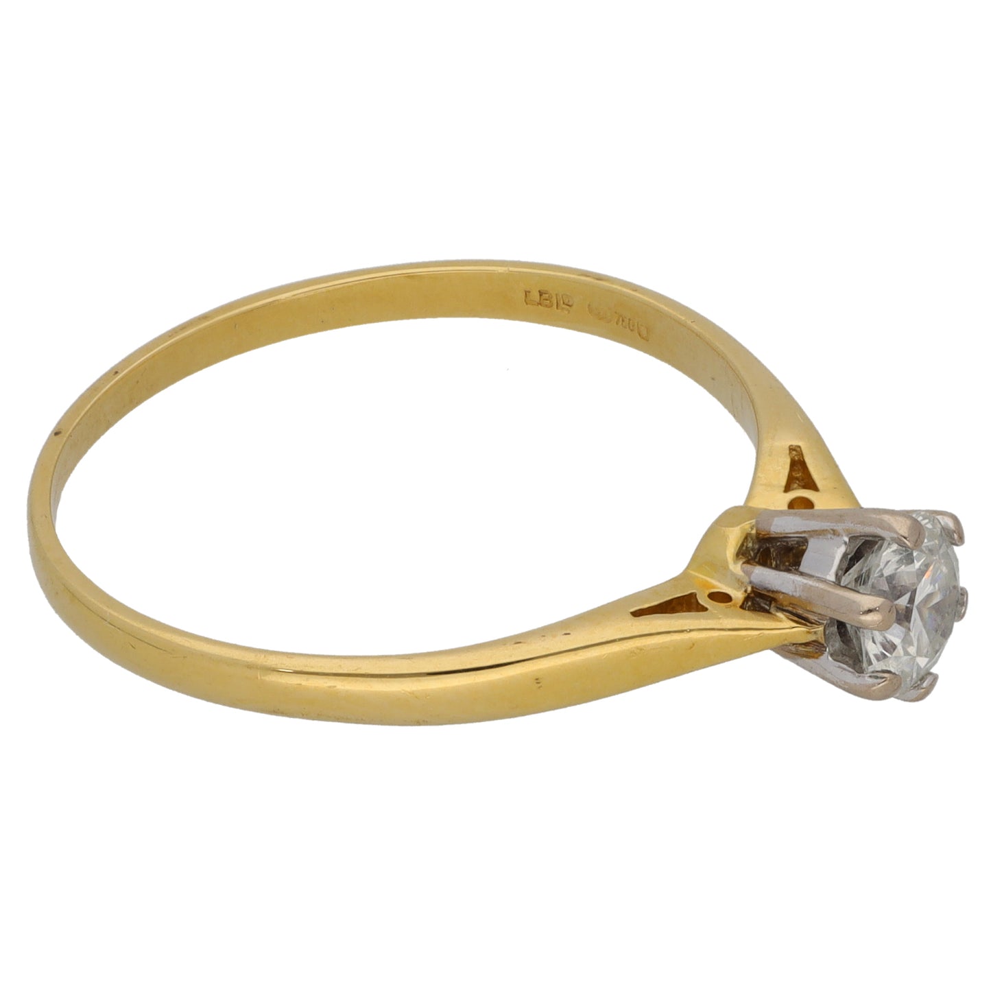 18ct Gold 0.50ct Diamond Solitaire Ring Size T
