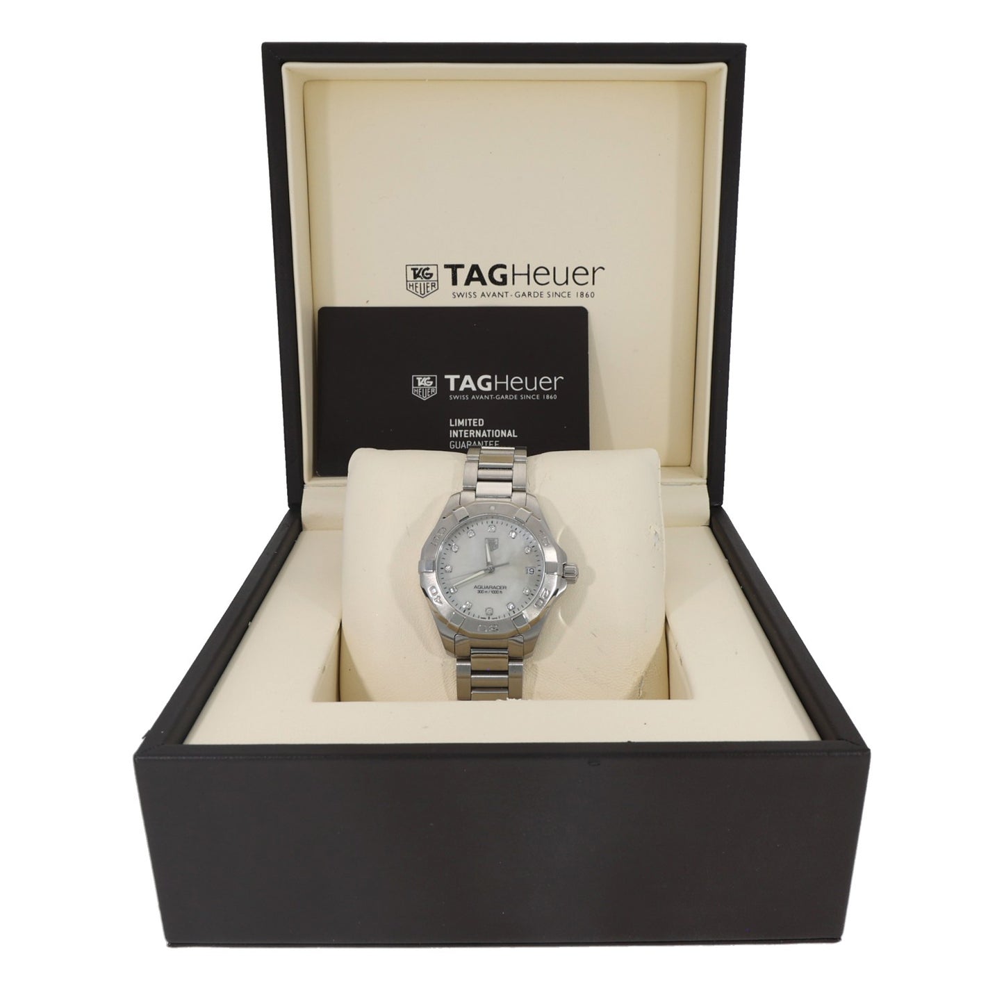 Tag Heuer Aquaracer WAY1313, white mother of pearl dial, stainless steel, box image
