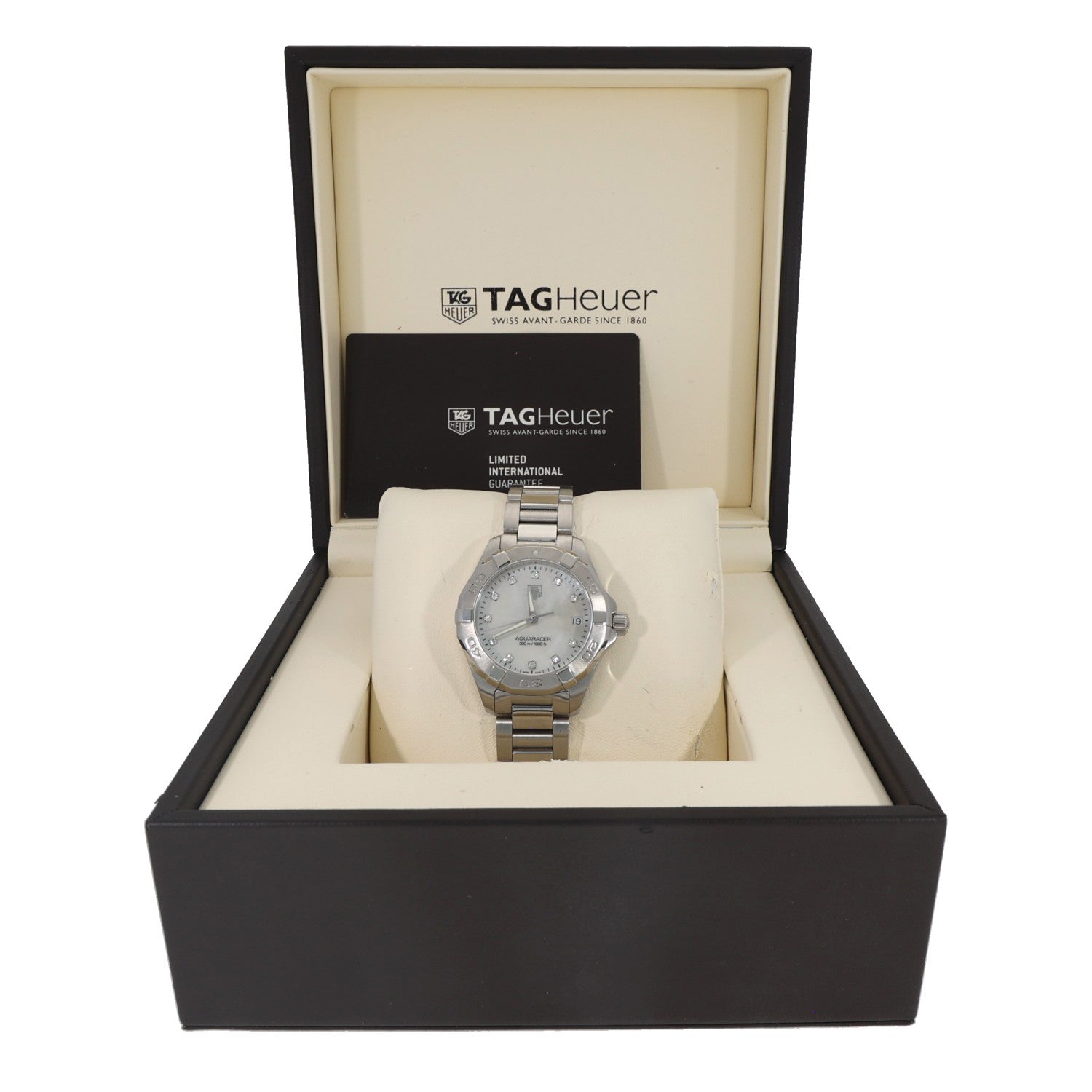 Tag Heuer Aquaracer WAY1313, white mother of pearl dial, stainless steel, box image