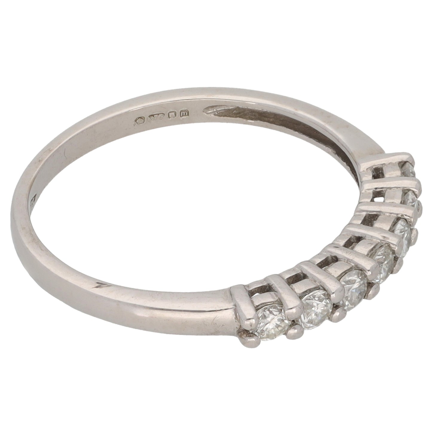9ct White Gold 0.28ct Diamond Half Eternity Ring Size L