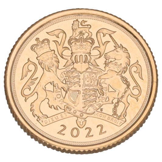 22ct Gold Queen Elizabeth II Quarter Sovereign Coin 2022