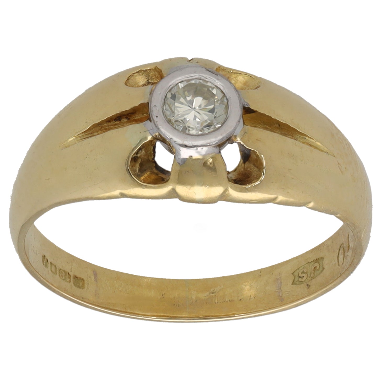 18ct Gold 0.20ct Diamond Solitaire Ring Size P