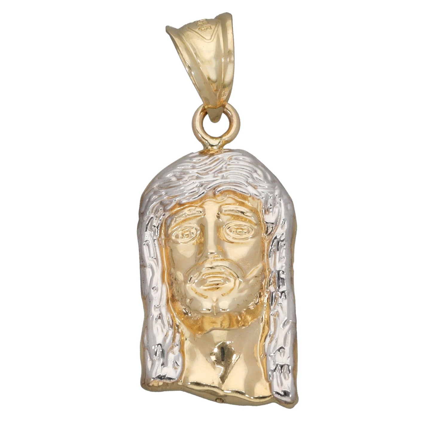 New 14ct Bi-Colour Gold Small Jesus Pendant