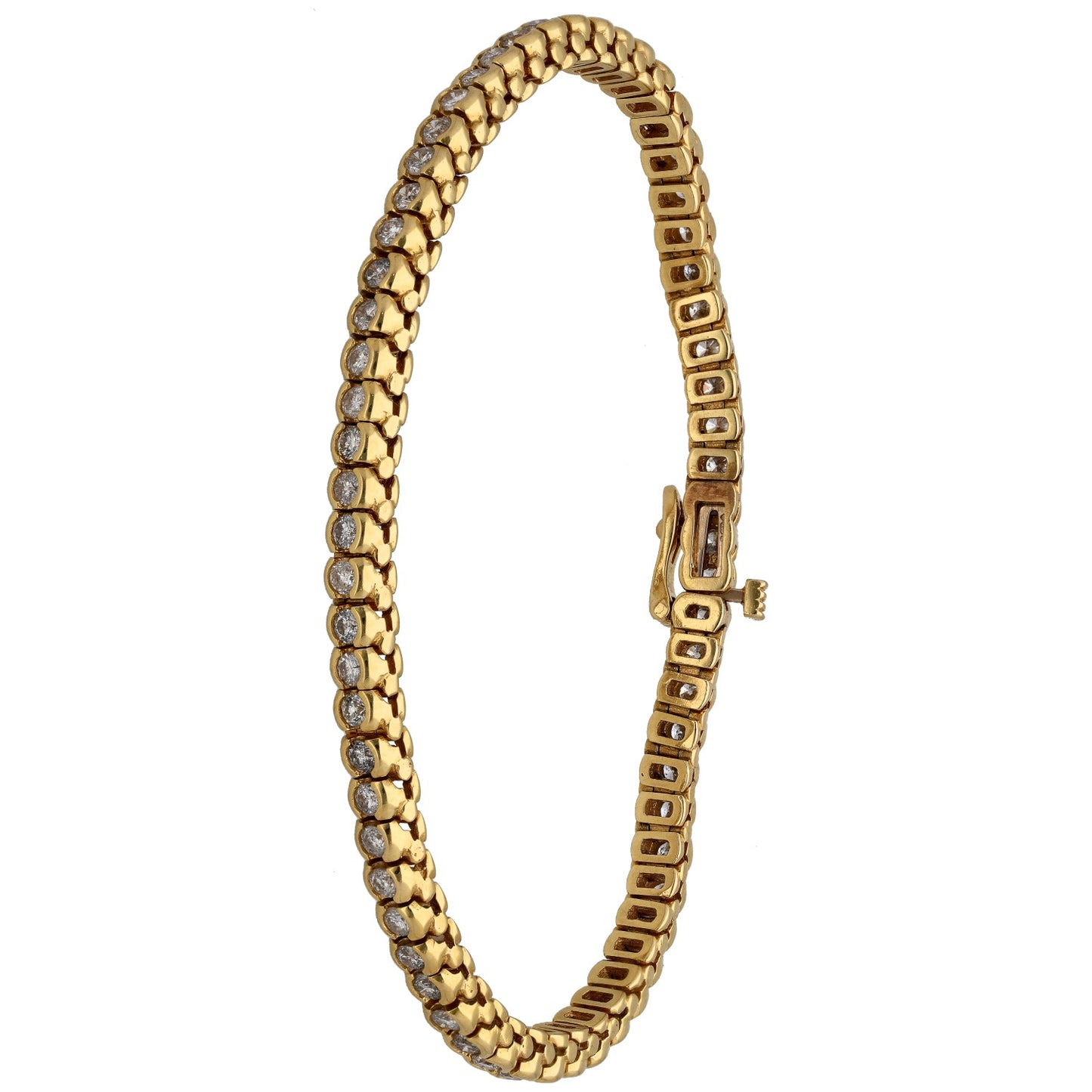 18ct Gold 6.40ct Diamond Line/Tennis Bracelet