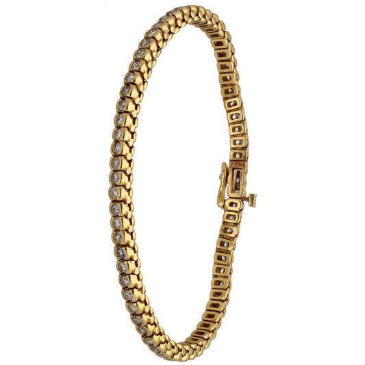 18ct Gold 6.40ct Diamond Line/Tennis Bracelet