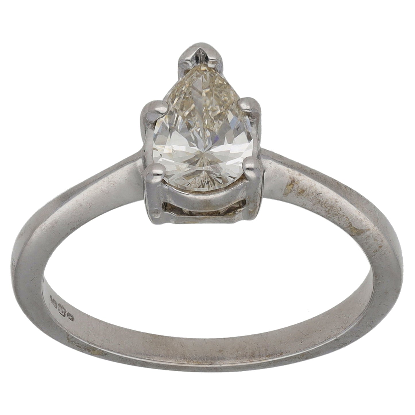 18ct White Gold 0.68ct Diamond Solitaire Ring Size N