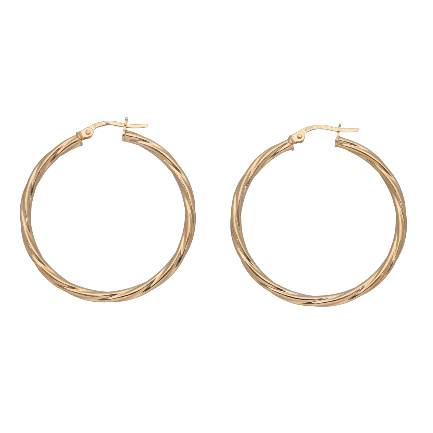 9ct Gold Twisted Hoop Earrings