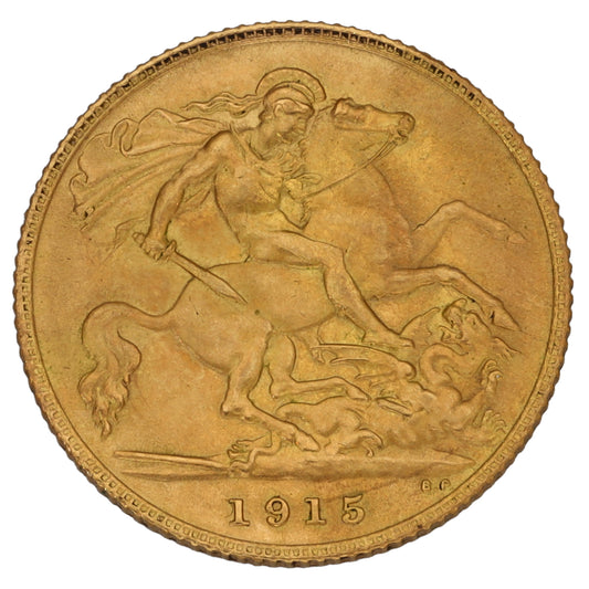 22ct Gold King George V Half Sovereign Coin 1915